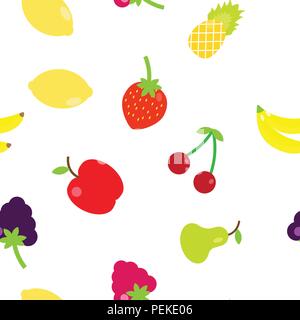 Vector Illustration. Bunte Früchte im Stil der Wohnung in eine zufällige Stock Vektor