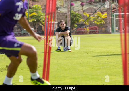 Frank James Lampard, OBE, Manager von Derby County Football Club, mit dem Team während der Saison an der T3-Training Service in Costa Adeje, Stockfoto