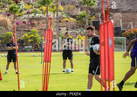 Frank James Lampard, OBE, Manager von Derby County Football Club, mit dem Team während der Saison an der T3-Training Service in Costa Adeje, Stockfoto