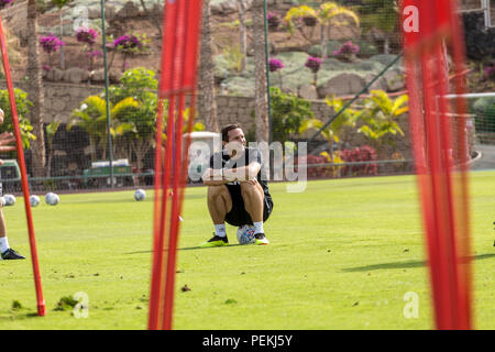 Frank James Lampard, OBE, Manager von Derby County Football Club, mit dem Team während der Saison an der T3-Training Service in Costa Adeje, Stockfoto