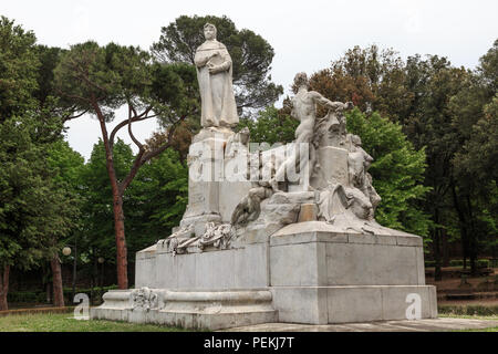 Arezzo in der Toskana, Italien - Petrarca (Francesco Petrarca) Monument Parco il Prato Stockfoto