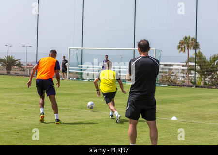 Frank James Lampard, OBE, Manager von Derby County Football Club, mit dem Team während der Saison an der T3-Training Service in Costa Adeje, Stockfoto