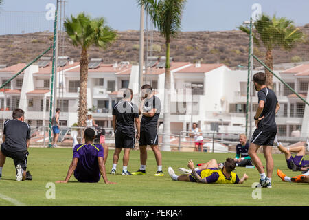 Frank James Lampard, OBE, Manager von Derby County Football Club, mit dem Team während der Saison an der T3-Training Service in Costa Adeje, Stockfoto