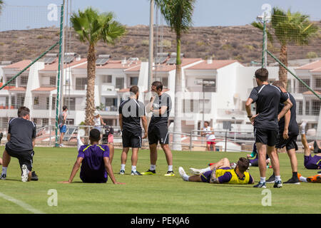 Frank James Lampard, OBE, Manager von Derby County Football Club, mit dem Team während der Saison an der T3-Training Service in Costa Adeje, Stockfoto