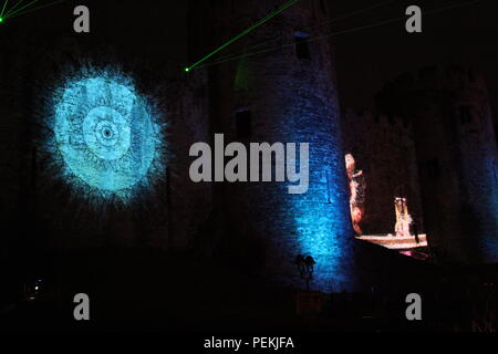 Lasershow, Conwy, North Wales Stockfoto