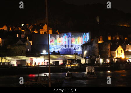 Lasershow, Conwy, North Wales Stockfoto