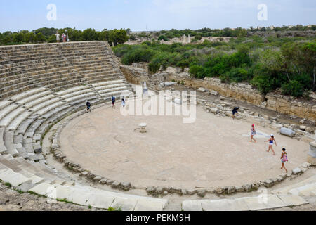 Römische Theater in der Nähe von Salamis Famagusta (Gazimagusa, Türkische Republik Nordzypern Stockfoto