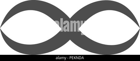 Infinity Vektor symbol Loop. Abbildung 8 Symbol, Ewigkeit logo Anmelden original Design, ewig Ewigkeit Knoten, Nummer 8 invertiert im flachen Stil. Stock Vektor