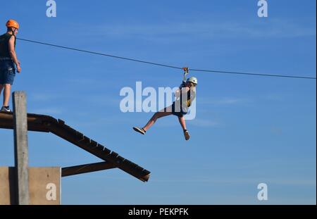 Von Janow Lubelski, Polen - 07 August 2018: Seilpark in Janow Lubelski, Polen Stockfoto