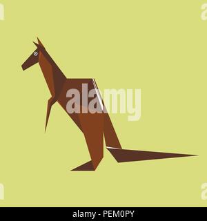 Origami Papier braun Kangaroo Stock Vektor