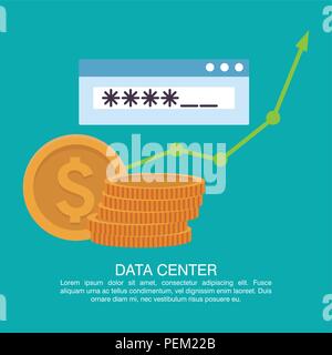 Data Center Plakat mit Informationen Stock Vektor