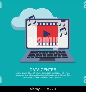 Data Center Plakat mit Informationen Stock Vektor
