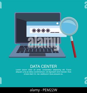 Data Center Plakat mit Informationen Stock Vektor