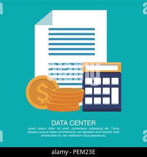 Data Center Plakat mit Informationen Stock Vektor