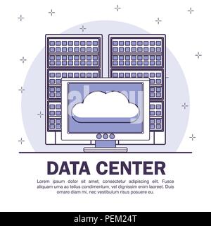 Data Center Plakat mit Informationen Stock Vektor
