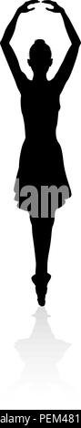 Tanzen Ballett Tänzerin Silhouette Stock Vektor