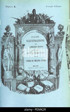 Historisches Archiv Bild ab Seite 875 der 'Grande illustrazione del Lombardo-Veneto, ossia Storia delle Citta u0300, dei borghi, communi, Castelli, ecc. Fino ai Tempi modernisieru, Pro Cura di C. Cantu u 0300 e d'altri letterati. Seconda edizione' b 0501. Stockfoto