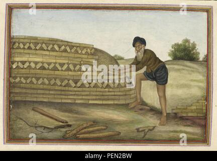 Tashrih al-aqvam, ein Konto von Herkunft und Berufe von einigen der Sekten, Kasten und Stämme von Indien. - Caption' ein Brickmaker." Stockfoto