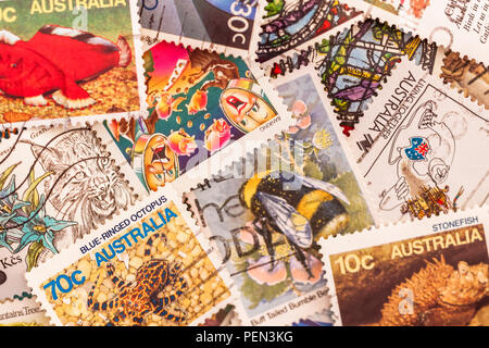 Sammlung der sortierten verwendet Briefmarken