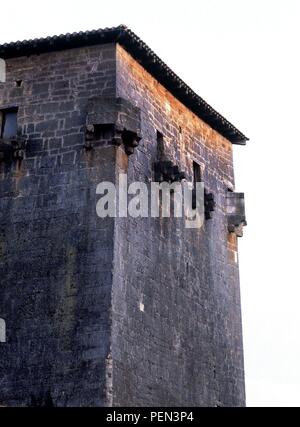 TORREON de Doña Urraca antes de Fernan Gonzalez - SIGLO X-SEGUN UNA LEYENDA FUE EL LUGAR DONDE EMPAREDARON ein Doña Urraca. Lage: TORREON de Doña Urraca/TORREON DE FERNAN GONZALEZ, Burgos, Spanien. Stockfoto