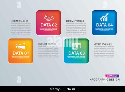 Infografiken square Papier mit4-Vorlage. Vector Illustration abstrakt Hintergrund. Kann für Workflow Layout, business Schritt, Tag, Banner verwendet werden. Stock Vektor