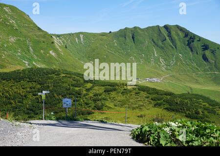 Tagesausflug auf Fellhorn Berg in den Alpen Stockfoto