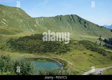 Tagesausflug auf Fellhorn Berg in den Alpen Stockfoto