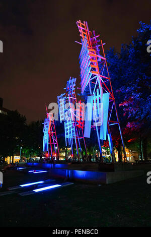 Montreal, Kanada, 15. August 2018. kunst Skulpturen in Gamelin Park. Credit: Mario Beauregard/Alamy leben Nachrichten Stockfoto