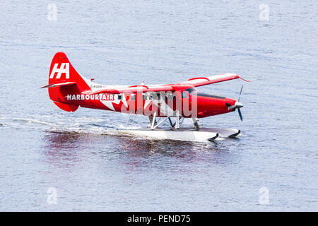 Wasserflugzeug C-FODH, eine De Havilland DHC-3 Otter T Vazar Turbine, Touristen, für einen Rundflug über den Hafen von Vancouver, British Columbia, kann Stockfoto