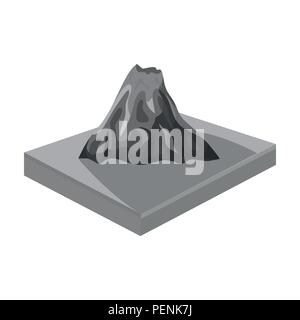 Apex, Boulder, Krater, Erde, Gras, Icon, Illustration, isoliert, isometrische, Landschaft, Lava, Layout, Logo, massiv, monochrom, Berg, Spitze, Relief, sein Mahnmal -, Rock, Zeichen, Slice, Stein, Oberfläche, Symbol, Topographie, Vector, Vulkan-, Web-, Vektor, Vektoren, Stock Vektor