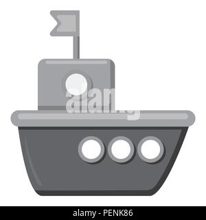 Schiff Schwarzweiß-Symbol. Illustration für web und mobile. Stock Vektor