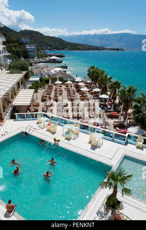 Hotel Resort Coral, Radhime, Riviera, Ionisches Meer, Albanien Stockfoto