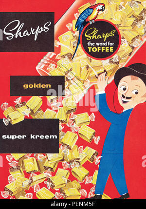 1957 britischen Werbung für Kleie Super-Kreem Bonbons. Stockfoto