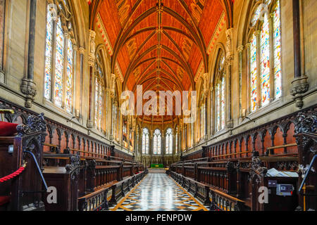 Kapelle in St. Johns College in Cambridge, Großbritannien. Stockfoto