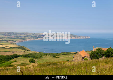 Robin Hood's Bay aus gesehen, Ravenscar Yorkshire Stockfoto