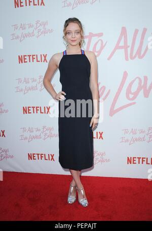 Culver City, USA. 16 Aug, 2018. Madeline Arthur in der Ankunftshalle für ALLE JUNGEN ICH HABE GELIEBT vor Premiere auf NETFLIX, Arclight Culver City, Culver City, CA August 16, 2018. Credit: Elizabeth Goodenough/Everett Collection/Alamy leben Nachrichten Stockfoto