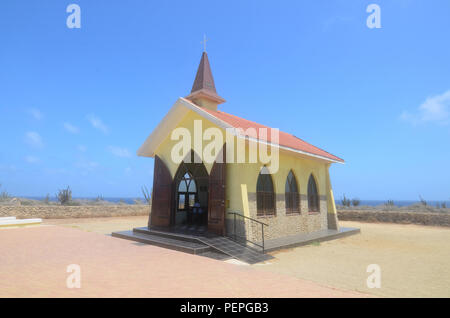 Alto Vista Kapelle in Palm Beach Aruba. Stockfoto