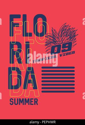 Florida Sommer t-shirt design Vector illustraton Stock Vektor