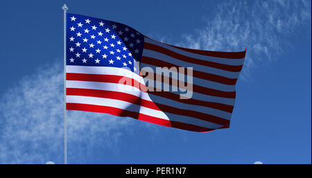 USA American Flag. 3D-Rendering Stockfoto