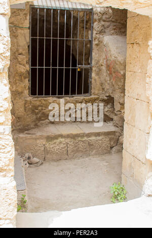 Teil der ausgegrabenen Ruinen auf dem Gelände der alten biblischen Standort der alten Teich Bethesda in Jerusalem, Israel Stockfoto