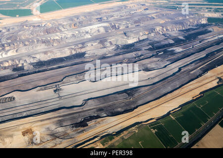 Eine Luftaufnahme einer großen Coal Mine irgendwo in Deutschland. Stockfoto