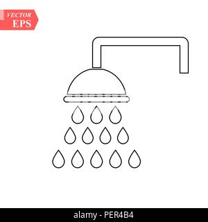 Dusche Umrisse Symbol. Lineare stil Zeichen für mobile Konzept und Webdesign. Es sind einfache Linie Vektor icon. Symbol, Logo Illustration. Pixel perfec Stock Vektor