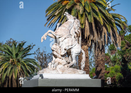 Marly Pferde (Caballitos de Marly) Skulptur an General San Martin Park - Mendoza, Argentinien Stockfoto