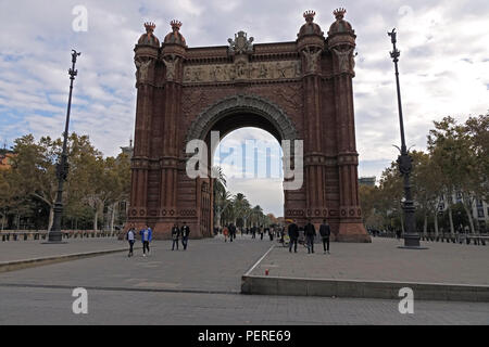 Die "Arc de Triomf" Barcelona Spanien für die Weltausstellung 1888 erbaut Stockfoto