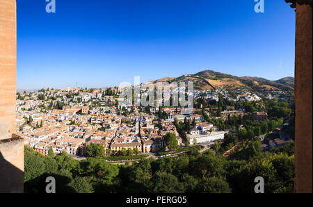 Blick auf Granada die Alhambra in Granada, Spanien Stockfoto