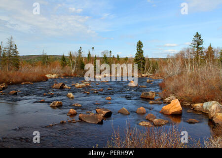 Reisen Neufundland, felsigen Bach entlang der TransCanada Highway in westlichen Neufundland. Stockfoto