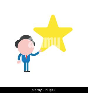 Vector Illustration Geschäftsmann Charakter holding Stern. Stock Vektor