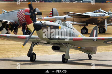 Die Hawker Hurricane ist eine britische einsitzige Jagdflugzeug der 1930er - 40er Jahren, entworfen wurde und überwiegend von Hawker Aircraft Ltd. gebaut Stockfoto