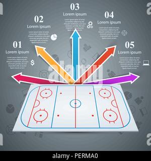 Hockey Feld Vorlage - business Infografik. Stock Vektor
