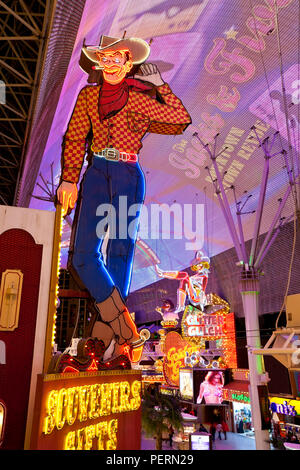 Vereinigte Staaten von Amerika, Nevada, Las Vegas, die Fremont Street Experience im Stadtzentrum von Las Vegas Stockfoto